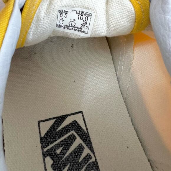 Vans Bright Yellow White Sneakers Unisex 8.5 Men - 10 Women - Picture 9 of 9
